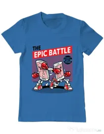 Tricou ADLER barbat Epic battle Albastru azuriu