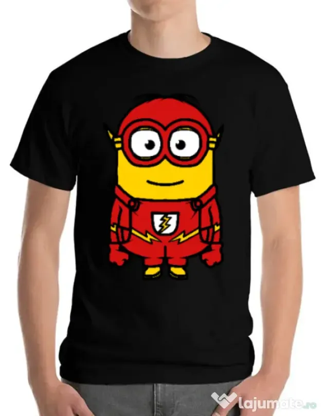 Tricou ADLER barbat Minion flash Negru