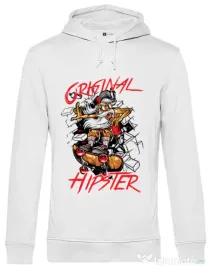Hoodie barbat cu gluga Original hipster Alb