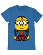 Tricou ADLER barbat Super minion Albastru azuriu