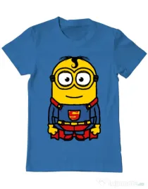 Tricou ADLER barbat Super minion Albastru azuriu