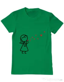 Tricou ADLER barbat Catching love 2 Verde mediu