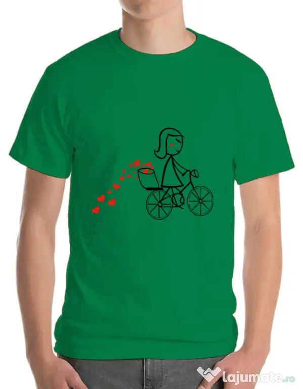 Tricou ADLER barbat Dovezi de dragoste 1 Verde mediu
