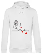 Hoodie barbat cu gluga Fishing for love 2 Alb