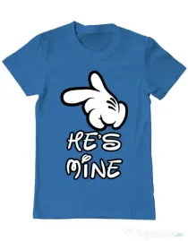 Tricou ADLER barbat He is mine Albastru azuriu