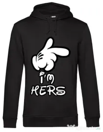 Hoodie barbat cu gluga I am hers Negru