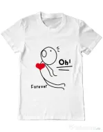 Tricou ADLER barbat Our love story 2 Alb