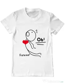 Tricou ADLER barbat Our love story 2 Alb