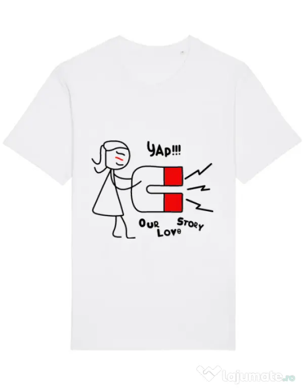 Tricou STANLEY STELLA barbat Our love story 1 Alb