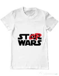 Tricou ADLER barbat Stop wars Alb