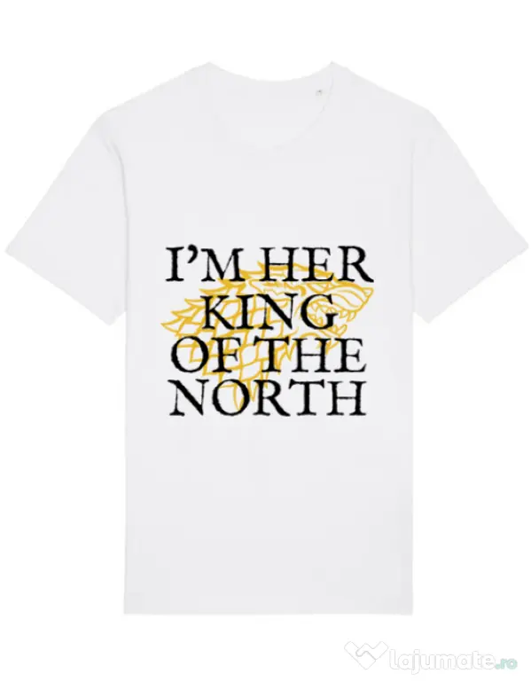 Tricou STANLEY STELLA barbat Her king of the north Alb