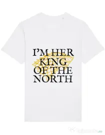 Tricou STANLEY STELLA barbat Her king of the north Alb