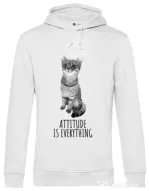 Hoodie barbat cu gluga Attitude is everything Alb
