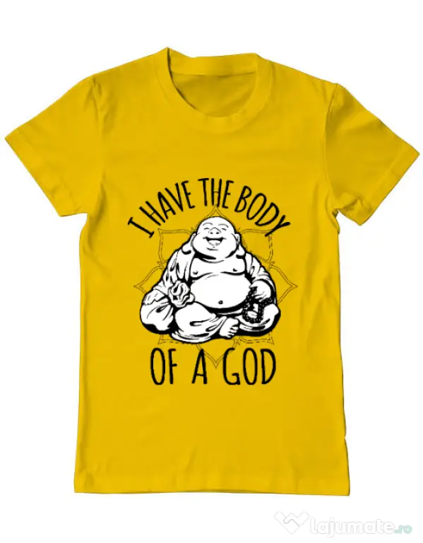 Tricou ADLER barbat Body of a god Galben