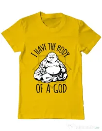 Tricou ADLER barbat Body of a god Galben