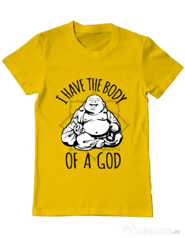 Tricou ADLER barbat Body of a god Galben
