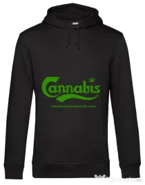 Hoodie barbat cu gluga Cannabis Negru