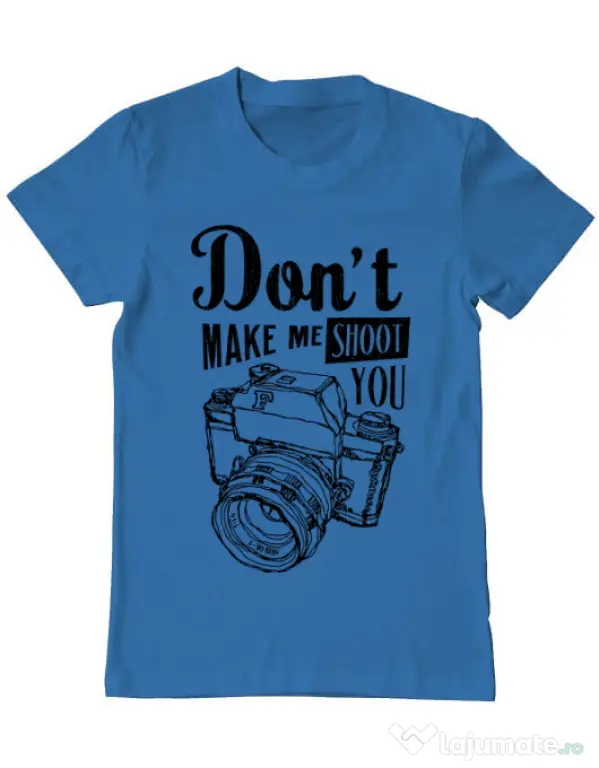 Tricou ADLER barbat Dont make me shoot you Albastru azuriu