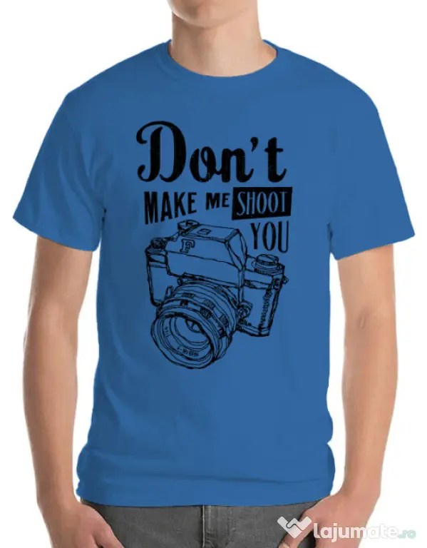 Tricou ADLER barbat Dont make me shoot you Albastru azuriu