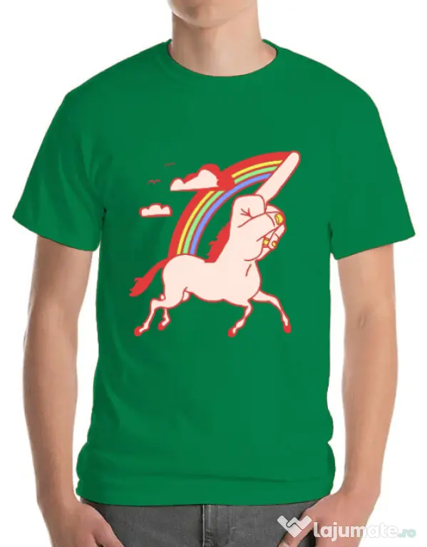 Tricou ADLER barbat FUnicorn Verde mediu