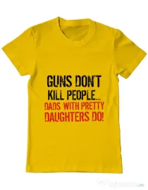 Tricou ADLER barbat Guns dont kill Galben