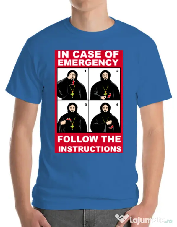 Tricou ADLER barbat In case of emergency Albastru azuriu