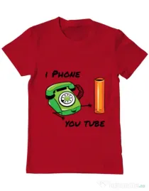 Tricou ADLER barbat Iphone youtube Rosu