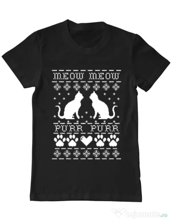 Tricou ADLER barbat Meow purr Negru