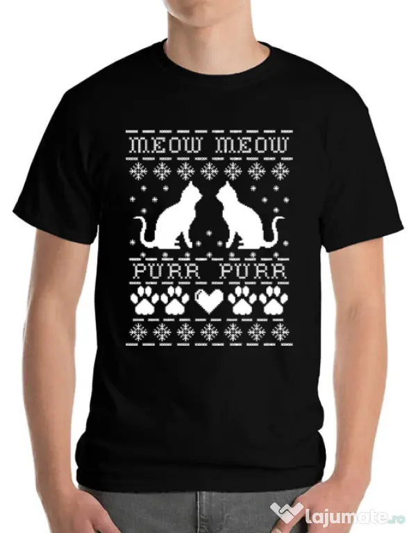 Tricou ADLER barbat Meow purr Negru