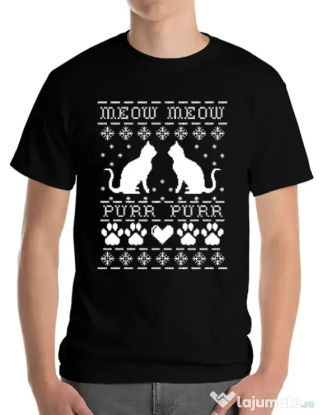 Tricou ADLER barbat Meow purr Negru
