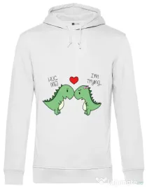 Hoodie barbat cu gluga Trex love Alb