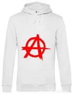 Hoodie barbat cu gluga Anarchy Alb
