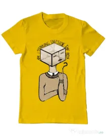 Tricou ADLER barbat Am I thinking outside the box Galben