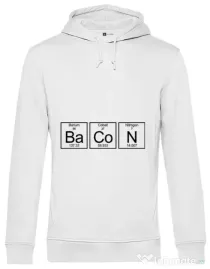 Hoodie barbat cu gluga Bacon formula Alb