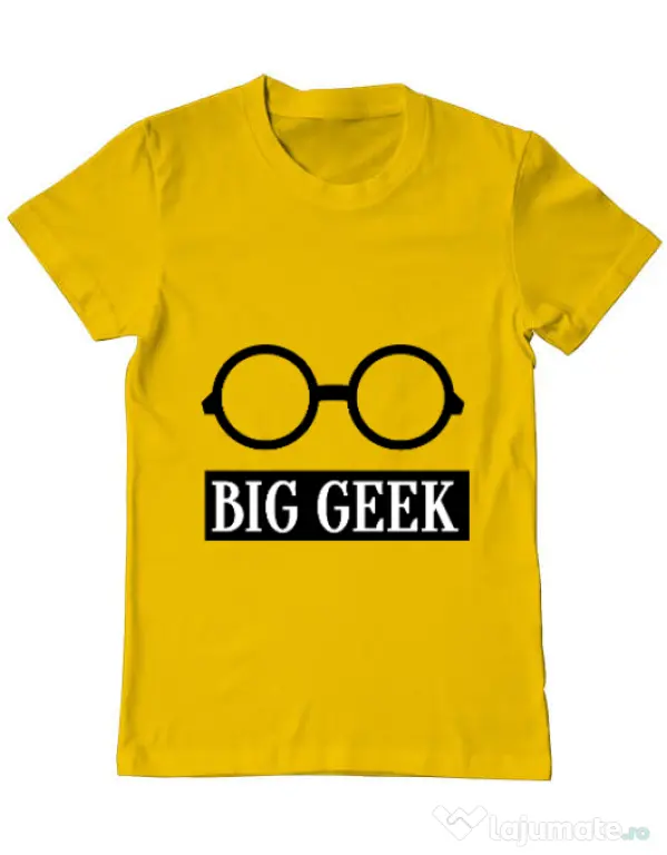 Tricou ADLER barbat Big geek Galben