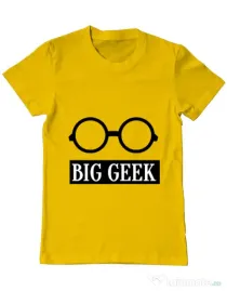 Tricou ADLER barbat Big geek Galben