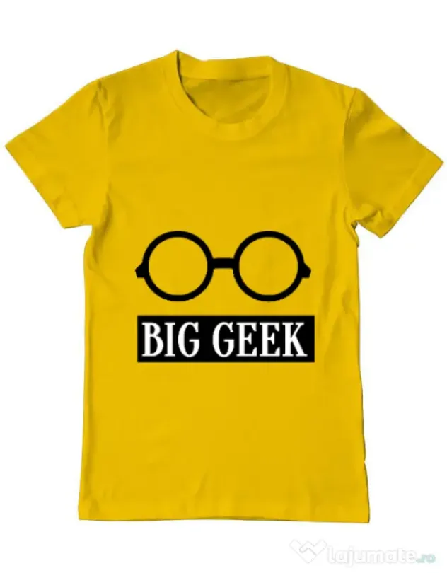 Tricou ADLER barbat Big geek Galben