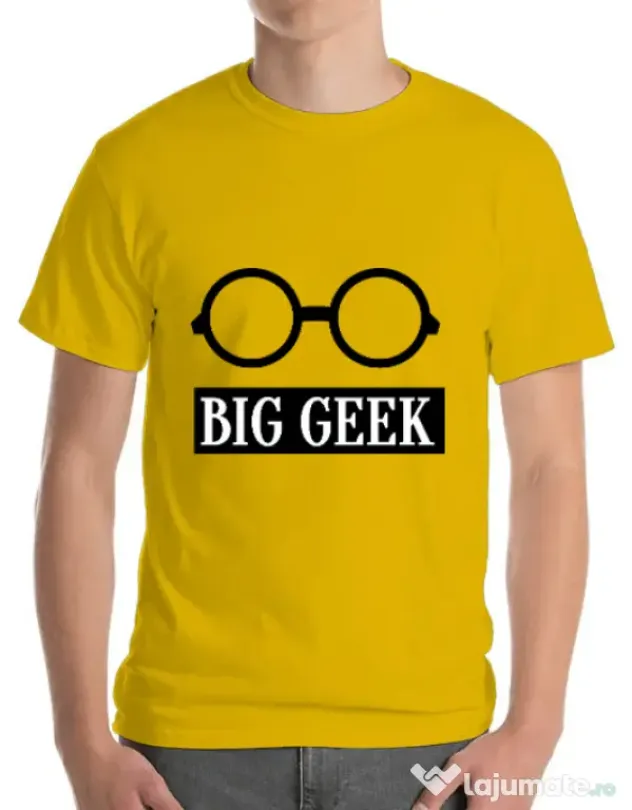 Tricou ADLER barbat Big geek Galben