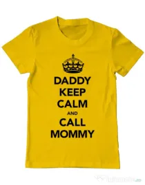 Tricou ADLER barbat Daddy keep calm Galben