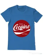 Tricou ADLER barbat Enjoy cocaine Albastru azuriu