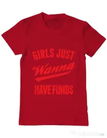 Tricou ADLER barbat Girls wanna have funds Rosu
