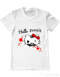 Tricou ADLER barbat Hello zombie Alb