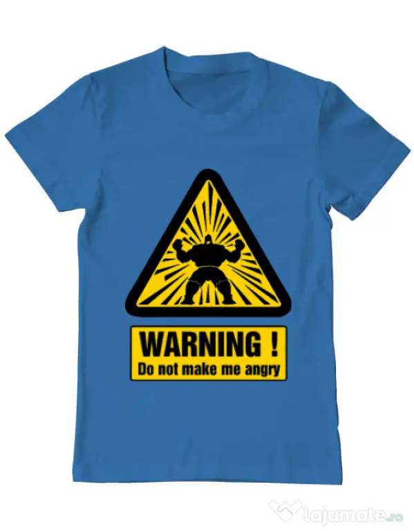 Tricou ADLER barbat I become angry Albastru azuriu