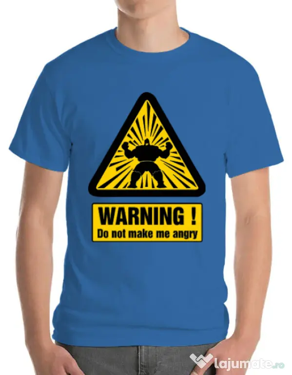 Tricou ADLER barbat I become angry Albastru azuriu