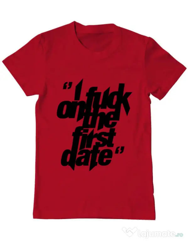 Tricou ADLER barbat I fuck on the first date Rosu