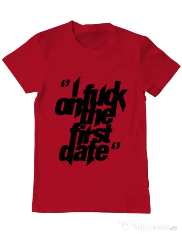 Tricou ADLER barbat I fuck on the first date Rosu