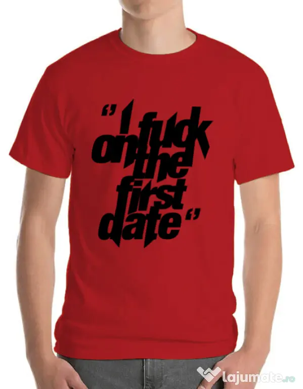 Tricou ADLER barbat I fuck on the first date Rosu