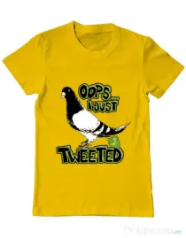 Tricou ADLER barbat I just tweeted Galben