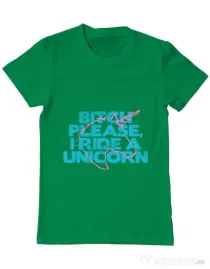 Tricou ADLER barbat I ride a unicorn Verde mediu