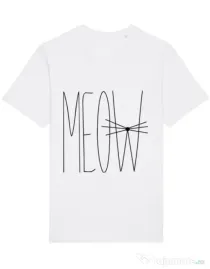 Tricou STANLEY STELLA barbat I am a cat Alb